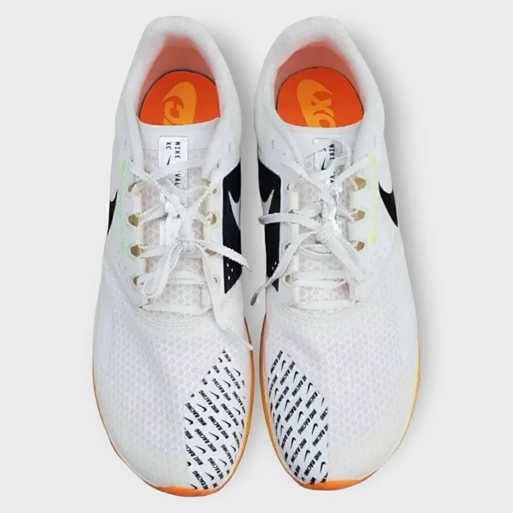 Nike Zoom Rival XC 6 White/ Orange Track Shoes Spikes DX7999-100 Mens size 8.5